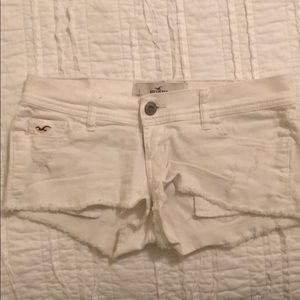 hollister white jean shorts